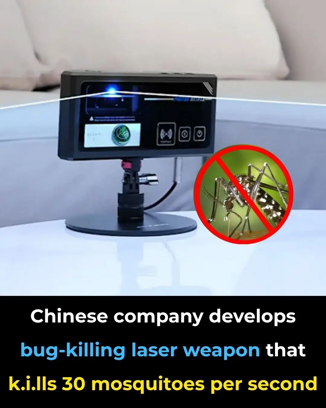 El láser AI ataca 30 mosquitos por segundo a 6 metros de distancia