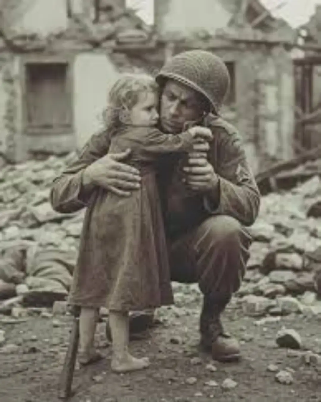 La niña que abrazó al enemigo – Normandía, 1944.